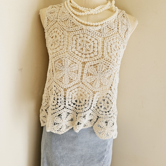 SEXY ASYMETRIC STRETCH DENIM SKIRT WITH FREE CROCHET CAMI TOP - Picture 3 of 8